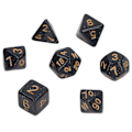 Miniatyrbillede 6 af 8: 5 sæt flersidede terninger Sæt Guld Nummer Perle Polyhedron terninger til interaktive spil skolematerialer Sort