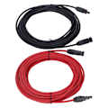 Pikkukuva 7 / 8: 2kpl 12AWG 4mm² aurinkopaneelin jatkojohto Musta Punainen Aurinkoadapterin jatkojohto naarasliittimellä 1000VDC 10m / 32.8ft