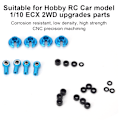 Miniatyrbilde 8 av 8: Link Rod End Kuleledd RC Reservedeler Tilbehør for 1-10 ECX 2 Wheel Drive RC CarBlue ECX1038B
