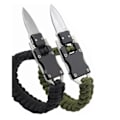 Miniatyrbild 1 av 8: 2 st Outdoor Emergency Armband Svart Grön Rostfritt Stål Säker Portabel 7 Core Paracord Survival Armband med Kniv
