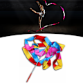 Miniatyrbillede 6 af 8: 4m/13.12ft Dansband Gymnastik Ribbon Streamers Dansende Streamers Tryllestave til Børn Flame
