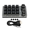 Miniatyrbilde 1 av 8: Mini Tastatur 1 Hånds Mekanisk Tastatur Kablet USB Programmerbar Makro 12 Taster 2 Knotter RGB Lys Blå Bryter PC Universal