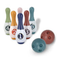 Miniatyrbillede 3 af 8: Bowlingsæt til børn 6 stk kegler og 2 stk bolde Pædagogisk småbørn Mini bowlinglegetøj til udendørs leg indendørs