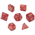 Miniatyrbild 3 av 8: 5 set flersidiga tärningar Set Gold Number Pearl Polyhedron tärningar för interaktiva spel skolmaterial Mörkröd