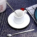 Miniatyrbillede 4 af 5: Kaffeeske i rustfrit stål, firkantet dessertske med langt håndtag, teske til dessert, espresso, iste (4 stk., sølv)