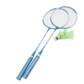 Miniatyrbild 8 av 8: Badmintonracket 2 spelare Superlätt Mindre luftmotstånd Robust Medium Rod Smycken Blå Badmintonracketset