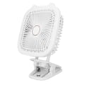 Pikkukuva 5 / 8: Valkoinen Clip On -tuuletin USB-latauksella, kannettava pöytätuuletin, seinään kiinnitettävä LED-valotuuletin F8-kiinnikkeellä ja sisäänrakennetulla akulla retkeilyyn asuntolassa