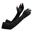 Miniatyrbillede 1 af 8: Ice Silk Arm Sleeves Skridmodstand Forlænget UV-beskyttelse Arm Køleærmer til cykling Udendørsfiskeri Kørsel Sort