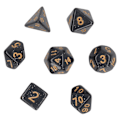 Miniatyrbillede 7 af 8: 5 sæt flersidede terninger Sæt Guld Nummer Perle Polyhedron terninger til interaktive spil skolematerialer Sort