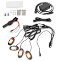 Miniatyrbilde 2 av 8: LED Rock Light Kit 1V4 Bluetooth Fjernkontroll Neon Vanntett Musikklampe for Bil Offroad Lastebil Chassis