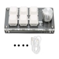 Miniatyrbilde 1 av 8: 6 Tasters Mini Tastatur med Knott Blå Bryter Kablet USB Trådløs Bluetooth Dobbel Modus Tilkobling DIY Programmerbart Mekanisk Tastatur Hvit