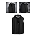 Miniatyrbilde 5 av 8: Menn Ermeløs Hettegenser Gym Sweatshirt Vest Topp Hudvennlig Polyester Ensfarget svart XL