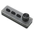 Miniatyrbild 5 av 8: 3 Tangenter Mini Keypad Trådbunden USB Bluetooth Silikon Tyst DIY Programmerbart Tangentbord med Vred för Spel Media Musik