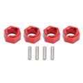 Pikkukuva 1 / 8: 7 mm:n kuusikulmainen pyörän napa Ammattimainen alumiiniseos RC-pyörän kuusiokoloavainadapteri FMS FCX24 1/24 RC-autoon, punainen