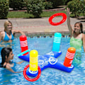Miniatyrbild 4 av 8: Uppblåsbar Pool Ring Toss Game Pool Floats Leksaker Spel Set med 4st Hoop och Inflator Vatten Underhållning Interactive Game