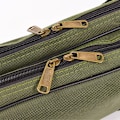 Miniatyrbillede 4 af 6: Fiskestang Etui Foldbart 1,5 m Canvas og Metal Fiskestang Taske til Udendørs Fiskegrej OD Grøn