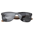 Miniatyrbillede 2 af 8: Rammeløse One Piece Lens Solbriller HD Spejlglas UV400 Polariserede Træ Solbriller til udendørs brug Sort