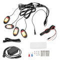 Miniatyrbilde 1 av 8: LED Rock Light Kit 1V4 Bluetooth Fjernkontroll Neon Vanntett Musikklampe for Bil Offroad Lastebil Chassis