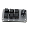 Miniatyrbilde 5 av 8: 6 Tasters Mini Tastatur med Knott RGB Lys Blå Bryter Kablet Tilkobling Plug and Play DIY Programmerbar Enhånds Mekanisk Tastatur