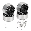 Pikkukuva 1 / 8: 4 KPL RC Beadlock Pyörännavat Alumiiniseos RC Pyöränvanteet Navat Traxxas 1/18 RC Autoille Axial SCX24 1/24 RC Autoille Musta