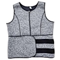 Miniatyrbild 4 av 8: Man Midjeträning Dragkedja Träning Svett Bastu Magkontroll Justerbart bälte Body Shaper Väst för promenad Ride Run Body Building Grå XL