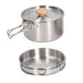 Miniatyrbillede 6 af 8: Køkkengryde og pandesæt 304 rustfrit stål Bærbar Camping Køkkengrej Mess Kit med opbevaringstaske til vandreture Backpacking