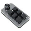Miniatyrbilde 4 av 8: 6 Tasters Mini Tastatur med Knott RGB Lys Blå Bryter Kablet Tilkobling Plug and Play DIY Programmerbar Enhånds Mekanisk Tastatur