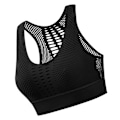 Miniatyrbillede 4 af 8: Sports-BH til kvinder Trådløs blød polstret Yoga-BH Elastisk åndbar Mesh-træningstop til løb Cykling Sort XL