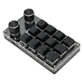 Miniatyrbilde 8 av 8: Mini Tastatur 1 Hånds Mekanisk Tastatur Kablet USB Programmerbar Makro 12 Taster 2 Knotter RGB Lys Blå Bryter PC Universal