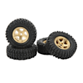 Miniatyrbillede 6 af 8: 4 stk. RC bil hjulnav og dæk sæt udskiftning messing hjulnav og bløde gummi dæk sæt til FCX24 1/24 RC crawler bil