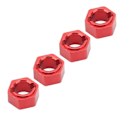Pikkukuva 4 / 8: 7 mm:n kuusikulmainen pyörän napa Ammattimainen alumiiniseos RC-pyörän kuusiokoloavainadapteri FMS FCX24 1/24 RC-autoon, punainen
