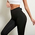 Miniatyrbillede 8 af 8: Træningsleggings til kvinder Aerodynamisk høj talje Elastisk Hofteløftende Yogaleggings til løb Sort M