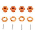 Miniatyrbilde 6 av 8: 4STK 17mm Hex Hjulnav Adapter Aluminiumslegering Oransje Hex Drive Nav Adapter for ZD Racing 9116 08427 1/8 RC Bil