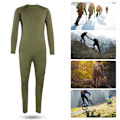 Miniatyrbild 6 av 8: Utomhussport Long Johns Thermal Wear Underkläder Topp och byxor 2-delad Set Snabbtorkande Närpassning(XXL)