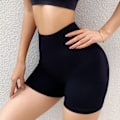 Miniatyrbillede 5 af 8: Træningsshorts til kvinder Butt Lifting Yoga Shorts Høj talje Mavekontrol til cykling Sort S M 40-65 kg