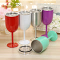 Miniatyrbillede 2 af 4: 304 rustfrit stål højfods rødvinsglas dobbeltlags vakuum kold champagneglas 10oz højfodsglas silver