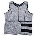 Miniatyrbild 3 av 8: Man Midjeträning Dragkedja Träning Svett Bastu Magkontroll Justerbart bälte Body Shaper Väst för promenad Ride Run Body Building Grå XL
