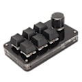 Miniatyrbilde 8 av 8: 6 Tasters Mini Tastatur med Knott RGB Lys Blå Bryter Kablet Tilkobling Plug and Play DIY Programmerbar Enhånds Mekanisk Tastatur Svart