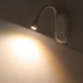 Miniatyrbillede 1 af 8: Boglæselampe USB Genopladelig 3 farver Niveauer Lysstyrke Justerbar Fleksibel Clip On Boglampe Bog Natlampe Hvid