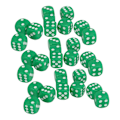 Miniatyrbild 3 av 8: 30st Tärningsset 6-sidigt runt hörn Vit antal prickar Plast Bärbara speltärningar för brädspel Matteundervisning Grön