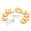 Miniatyrbillede 3 af 8: 10LED Lys Måne Lys String Batteridrevet Smedejern Måne Fairy Lights til Fest Festival dekorationer Varm hvid
