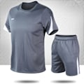 Miniatyrbillede 5 af 8: Kortærmede træningsdragter til mænd Casual Loose Fit Jogging shorts til mænd og skjorter til mænd Grå M