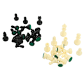 Miniatyrbilde 8 av 8: Internasjonalt sjakkbrikkesett PP Plast Dual Color 32 sjakkmenn med oppbevaringsveske for sjakkspill