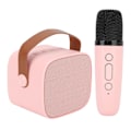 Miniatyrbild 4 av 8: Mini karaokemaskin med trådlös mikrofon Bärbar Bluetooth-högtalare för barn Vuxna Rosa