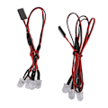 Miniatyrbillede 8 af 8: RC Front Baglygtestang Hvid Rød Gul LED-lys Forlygte Baglygtestang Til ZD Racing MX07 4WD 1/7 RC