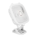 Pikkukuva 4 / 8: Valkoinen Clip On -tuuletin USB-latauksella, kannettava pöytätuuletin, seinään kiinnitettävä LED-valotuuletin F8-kiinnikkeellä ja sisäänrakennetulla akulla retkeilyyn asuntolassa