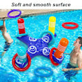 Miniatyrbild 5 av 8: Uppblåsbar Pool Ring Toss Game Pool Floats Leksaker Spel Set med 4st Hoop och Inflator Vatten Underhållning Interactive Game