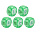Pikkukuva 2 / 8: 5kpl Mahjong Tuulen suunnat Nopat Itä Etelä Länsi Pohjoinen Viihdepeli Nopat Läpinäkyvä Vihreä