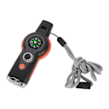Miniatyrbild 2 av 8: 7 i 1 nödväxelpipa LED-ljustermometer Kompass Multifunktionsvisselpipa för vandring och klättring Orange
