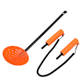 Miniatyrbild 8 av 8: Isfiskesked Isplockset Vinter Livräddande infällbara isplockar Högstyrka isskedssats Orange